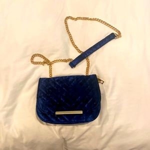 Blue velvet purse